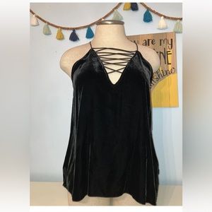 Johnny Was Love Black Velvet Large Tank Cami Blouse